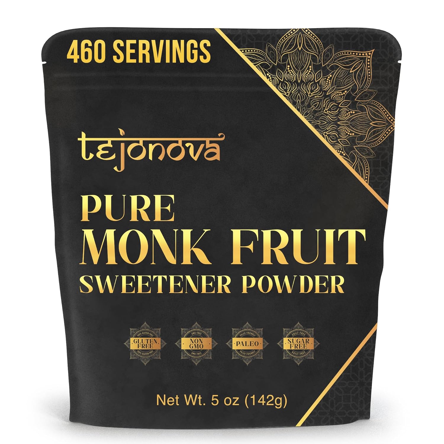 tejonova Monk Fruit Sweetener, 5 oz, Monk Fruit Extract Powder, Monkfruit Sweetener Pure Flavor, Monk Fruit Sweetener No Erythritol, Ideal Monkfruit Sweetner and Keto Sugar Substitute, 460 Servings