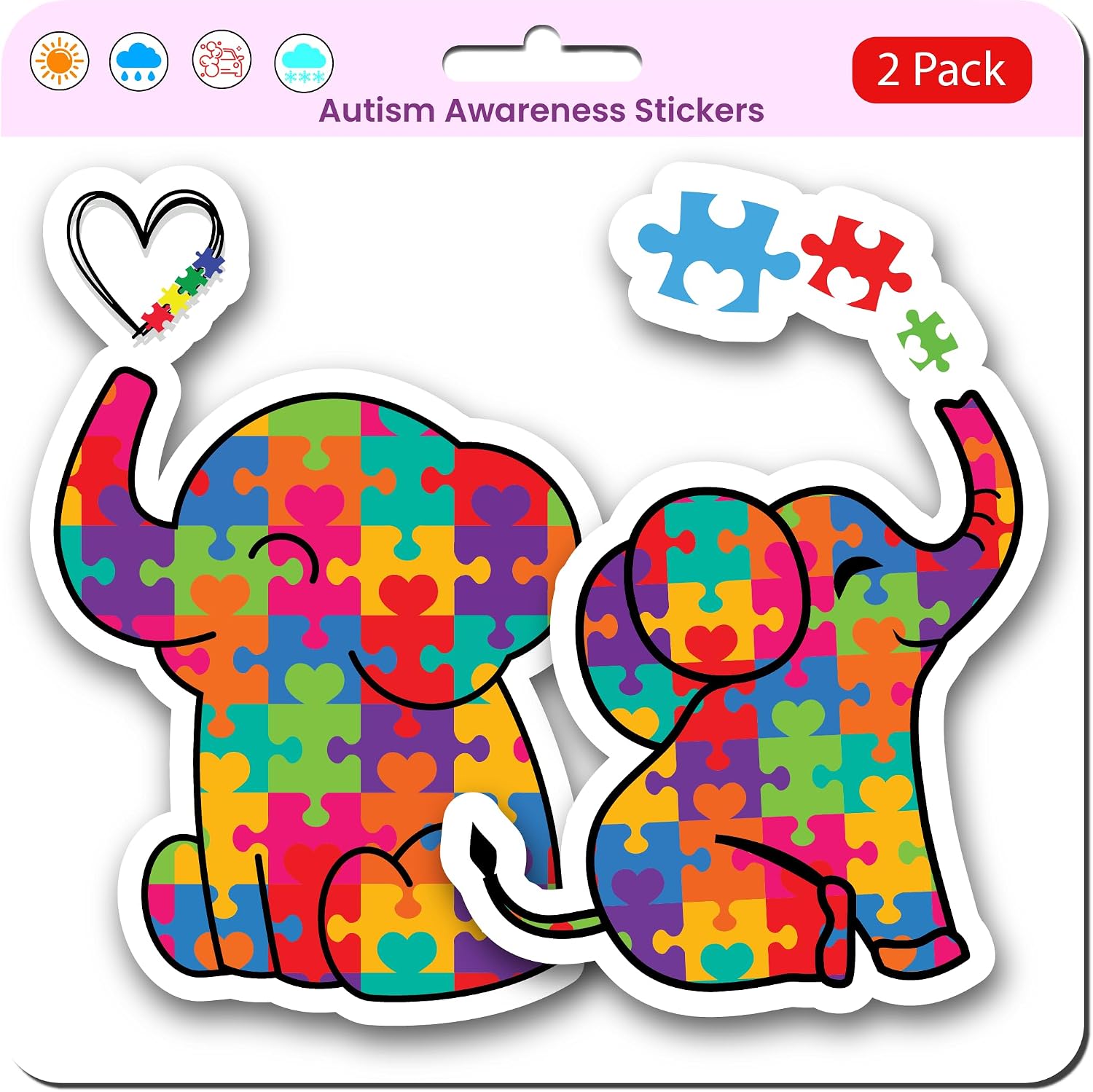 Amazon.com: United by Color Autism Awareness Stickers for Cars (2 Pack ...