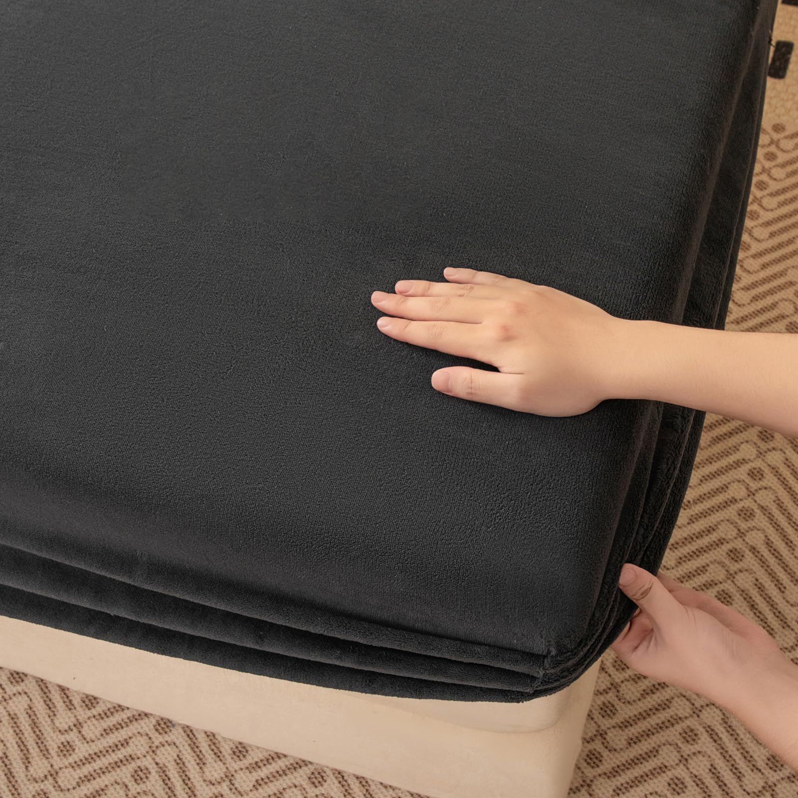 Drap-Housse Hiver 200x220 Rose pâle Lit Super King