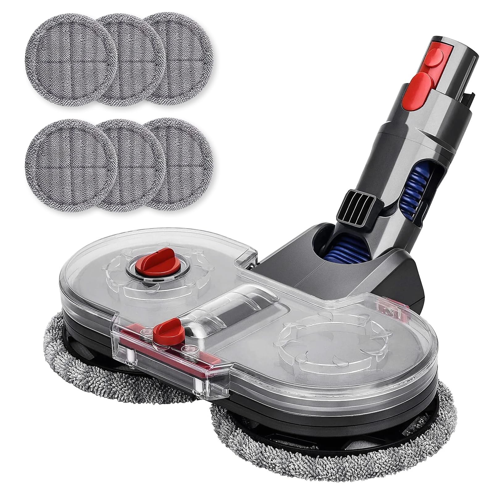 XQZMDElectric Mop Head Attachment for Dyson V12, Dual Spin Motor with 8 Packs Washable Mop Pads, 150ml Water Tank Mop Replacement for Dust (for V12)