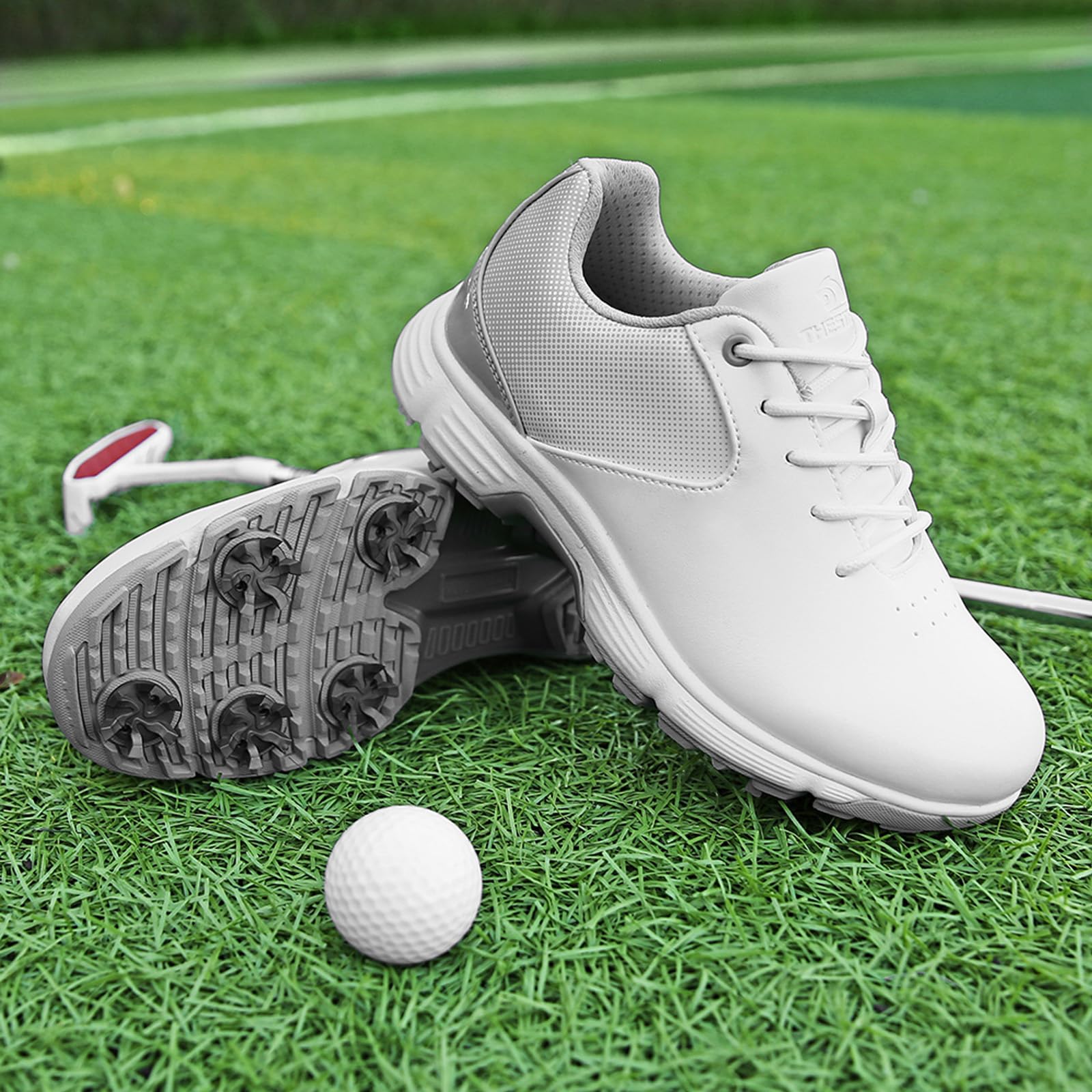 Mujer Zapatos De Golf, Impermeables Zapatillas De Golf Ligeras con Pinchos para Niñas, Zapatos De Golf Antideslizantes para Mujer para Entrenar Tallas 36-43