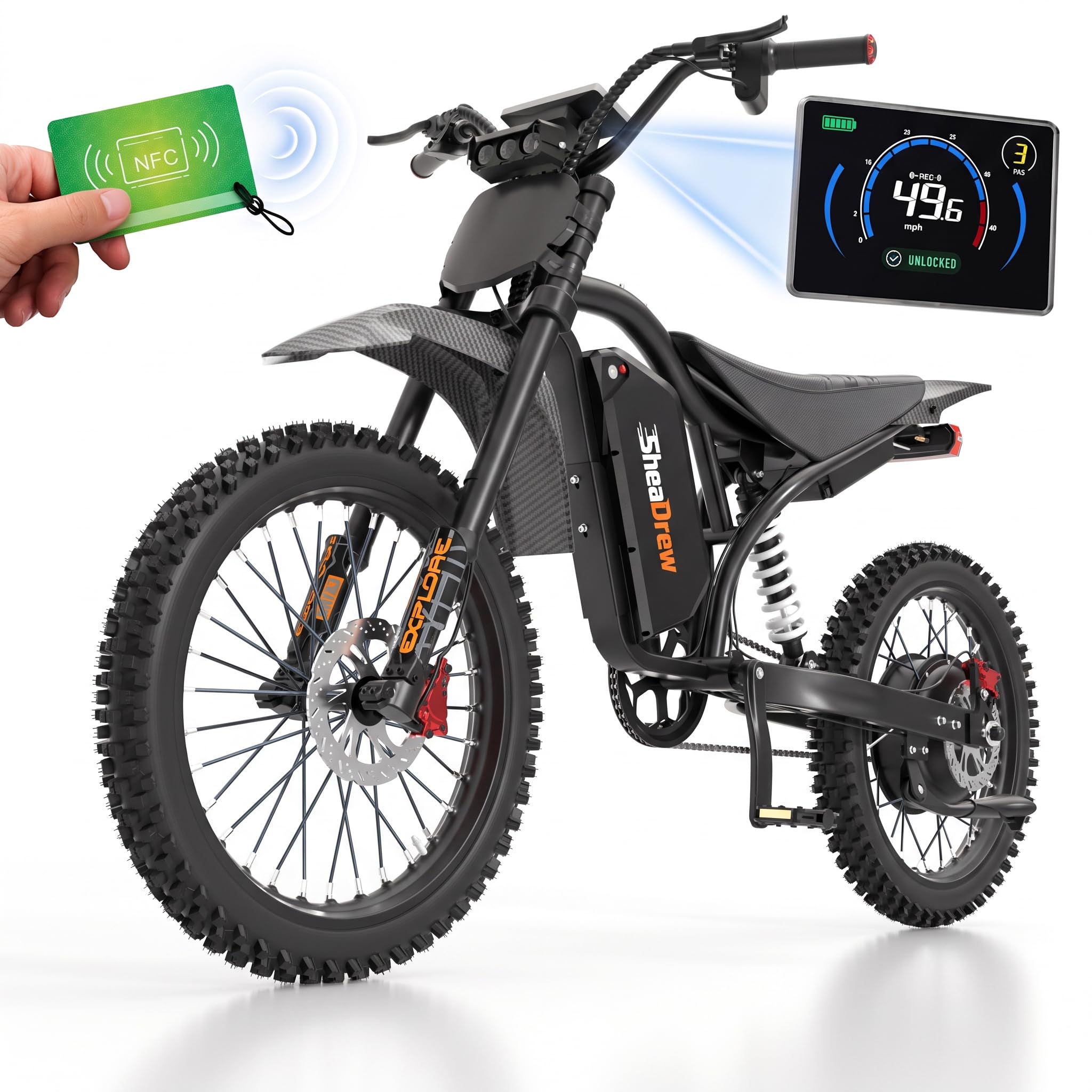 QF200 Electric Dirt Bike Off-Road Ebike for Teens Adults