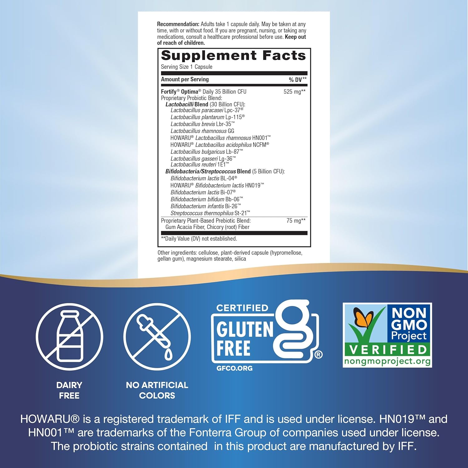 Nature's Way Fortify Optima Probiotic for Adults, 35 Billion Cultures, 15 Strains, Supports Digestive Balance and Immune Health*, No Refrigeration Required, 60 Capsules (Packaging May Vary) - 2 Pack