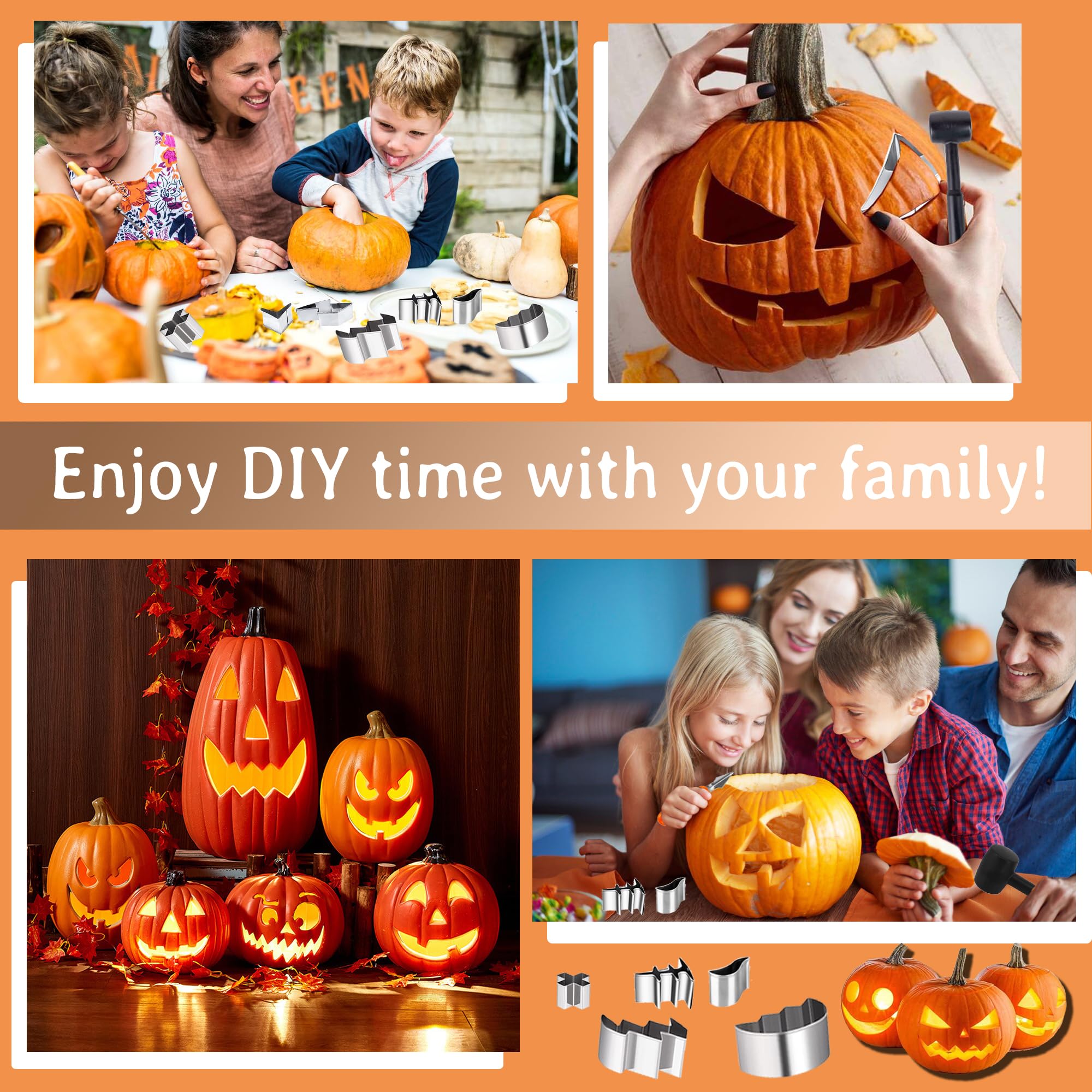 21-Piece Pumpkin Carving Kit With Stencils - Safe Halloween Carving Tools For Kids & Adults