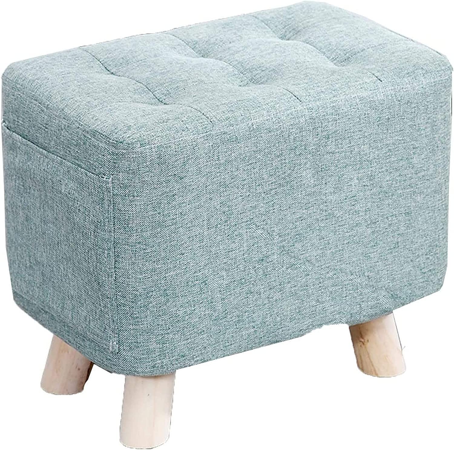Pouf lavable en tissu vert foncé avec structure de banc à chaussures amovible