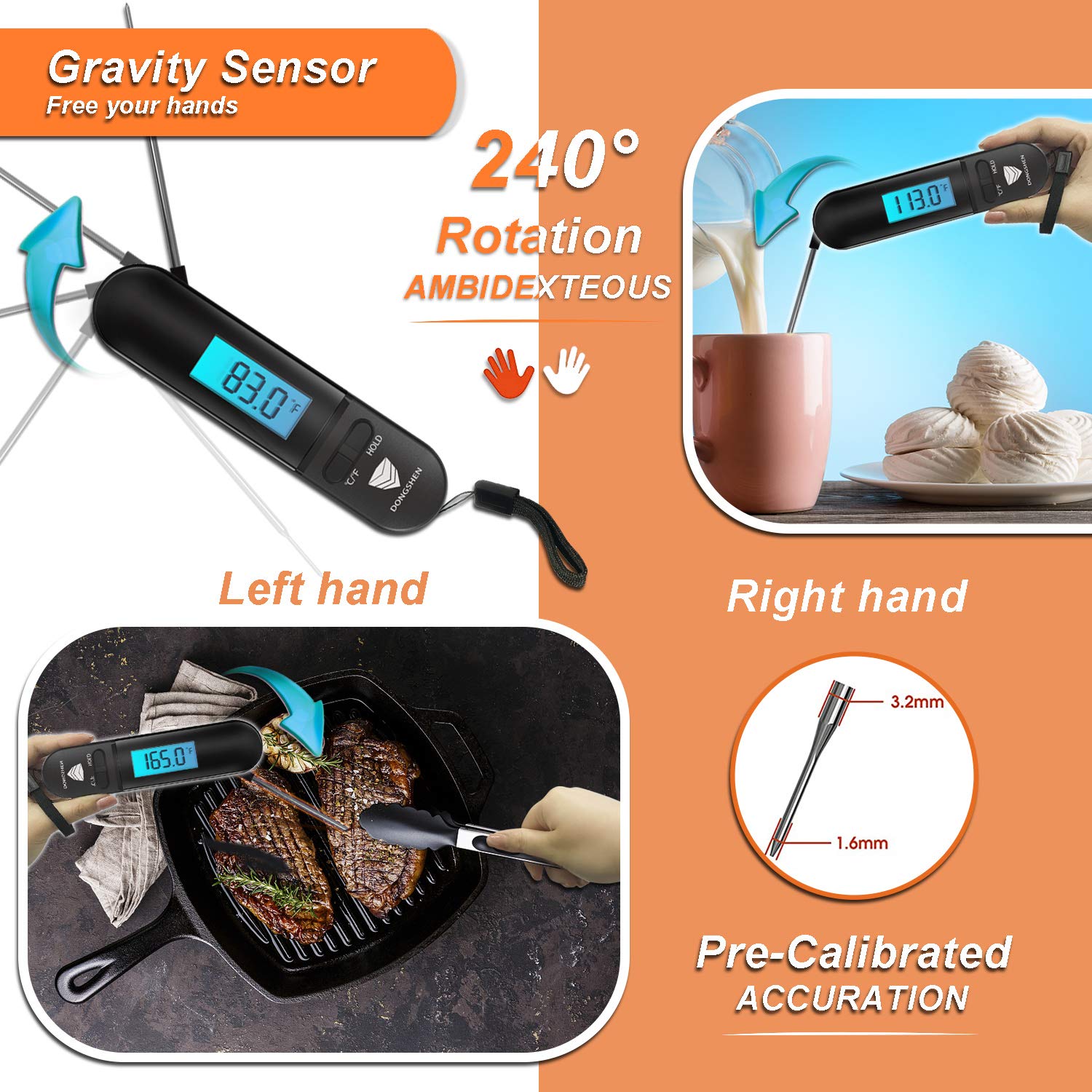 Gеt Dіѕсоunt 70% Prісе DONGSHEN 2022 Updated Digital Meat Thermometer with Probe - Waterproof,Instant Read Food Thermometer for Cooking, Grilling, BBQ, Backing, Liquids, Oil & Air Fryer ❤ Crаzу Dеаlѕ DONGSHEN 2022 Updated Digital Meat Thermometer with Probe - Waterproof,Instant Read Food Thermometer for Cooking, Grilling, BBQ, Backing, Liquids, Oil & Air Fryer