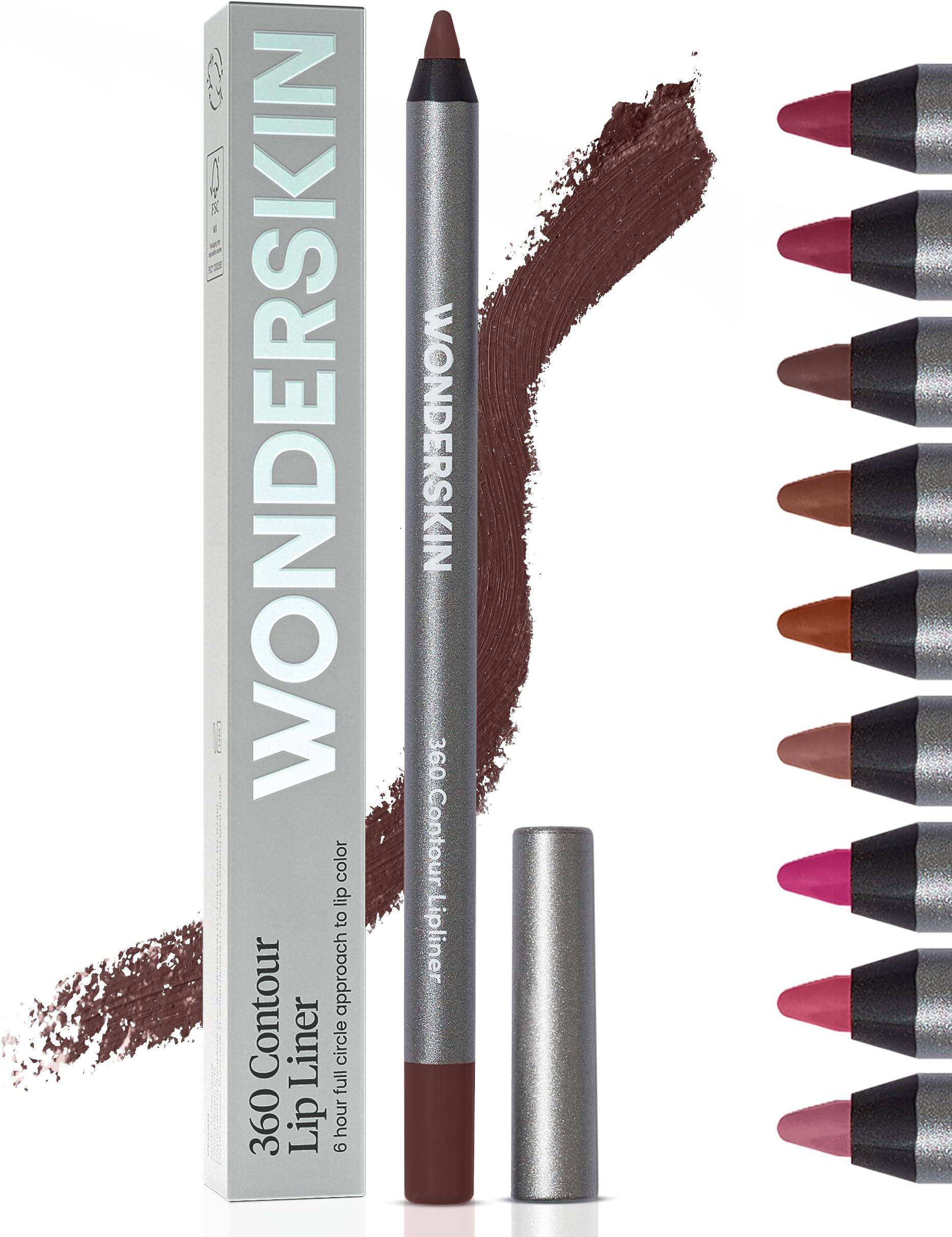 Lipliner Pencil - 360 Contour Lipliner, Long Lasting, Sharpenable Lip Pencil, Waterproof and Transfer-Proof Nude Lip Liner (Cocoa)