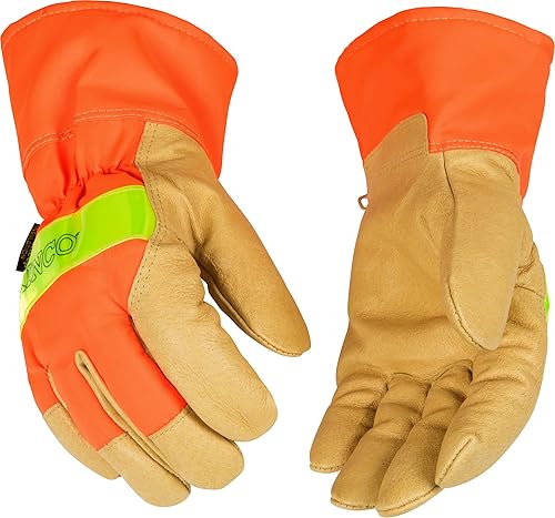 Kinco 1938 Lined High Visibility Orange Grain Pigskin