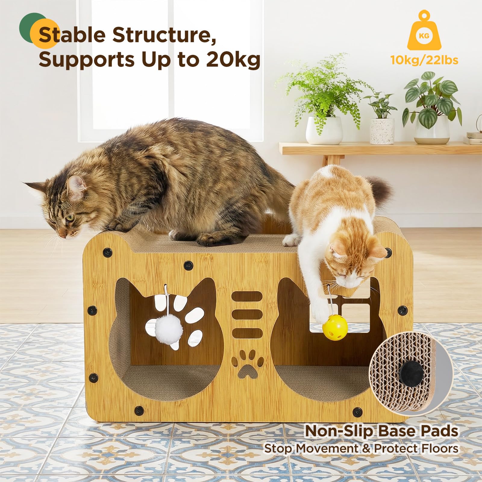 Gimars Griffoir pour Chat 51,5 cm, Grattoir Chat Carton XL, Griffoir Chat en Carton Couchage et Mobilier pour Chats, Griffoir pour Chat Maison pour Griffer, Se Cacher et Se Reposer, Charge 20 kg