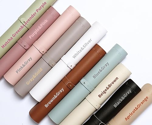 Miniatura 8 de RENMTURE Tapete de escritorio de piel sintética de dos tonos de doble cara, organización y accesorios de escritorio, para el hogar y la oficina,