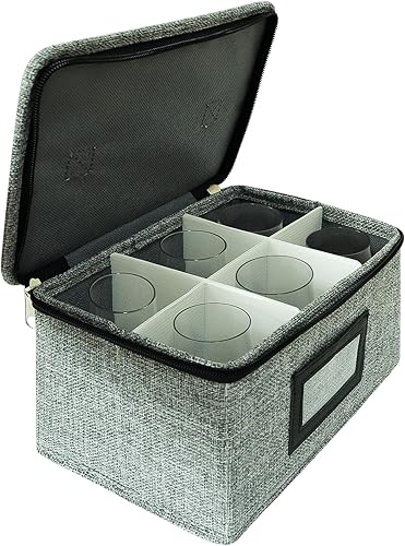 Miniatura 7 de Caja de almacenamiento para vaso de whisky Glencairn, 6 soportes para vasos de whisky para organizador, interior totalmente acolchado con