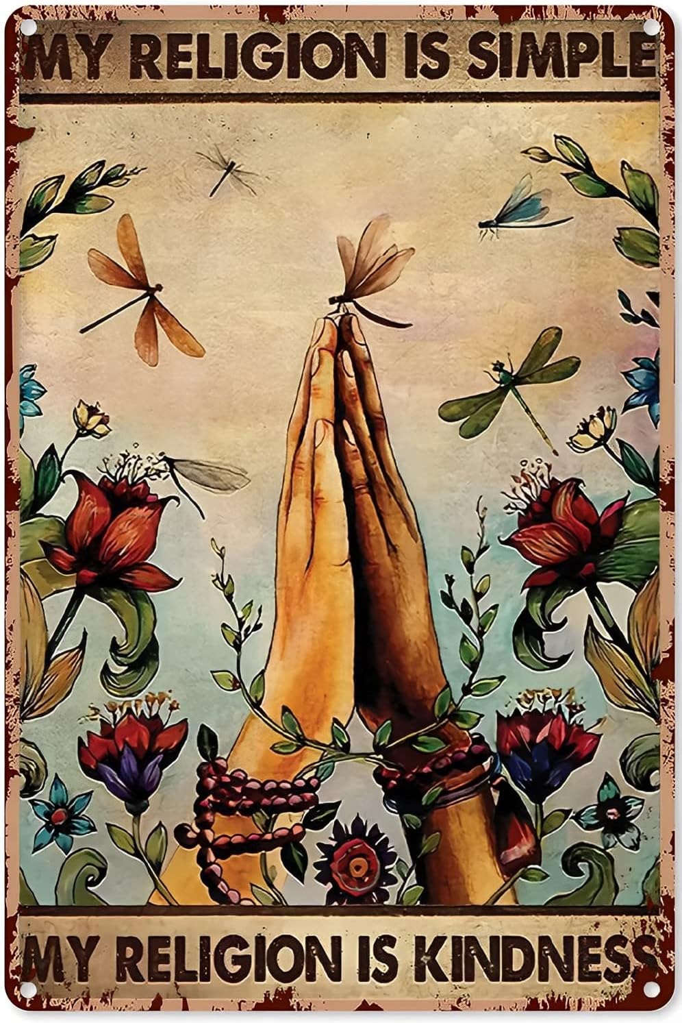 Amazon.com: Letreros de metal con diseño retro de libélula 