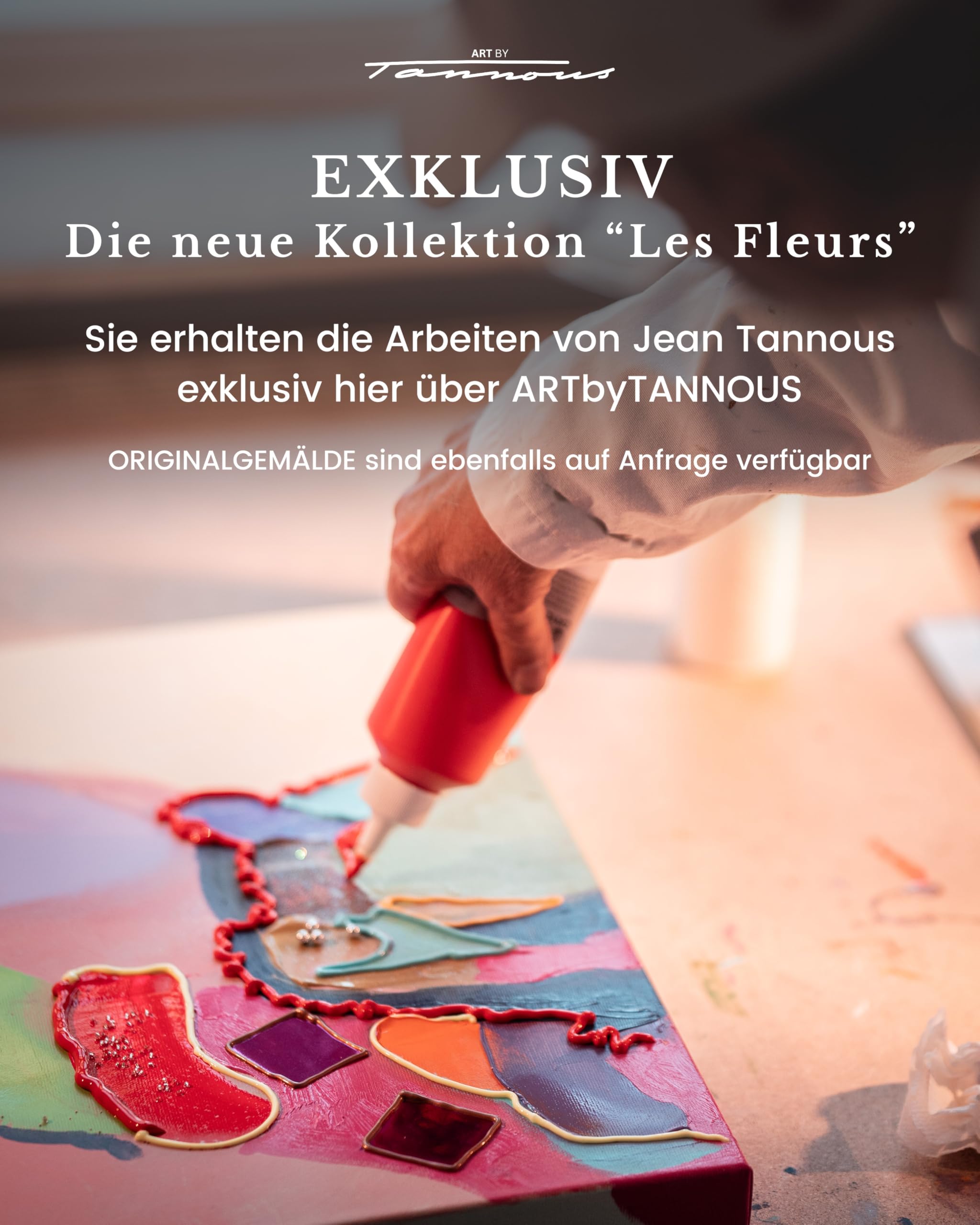 ARTbyTANNOUS® Kunstdruck Größe M I Jean Tannous Gemälde Les Fleurs 15 I Gallery Print Acryl I moderne Wandbilder I Wohnzimmer, Büro & Praxis I Jedes Bild exklusiv I Leinwand möglich