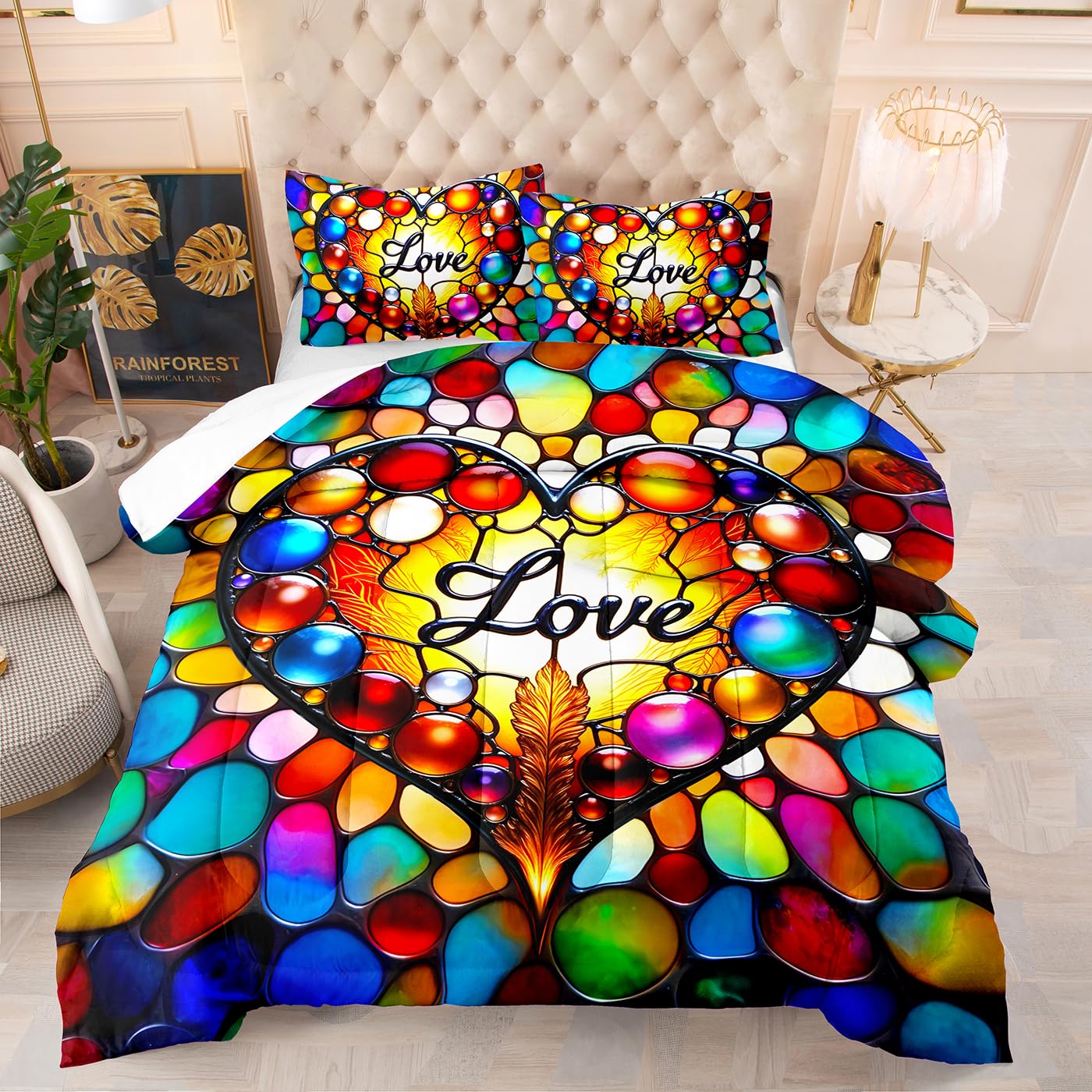 Couette imprimée 230x260 cm avec rembourrage polyester couverture 4 saisons