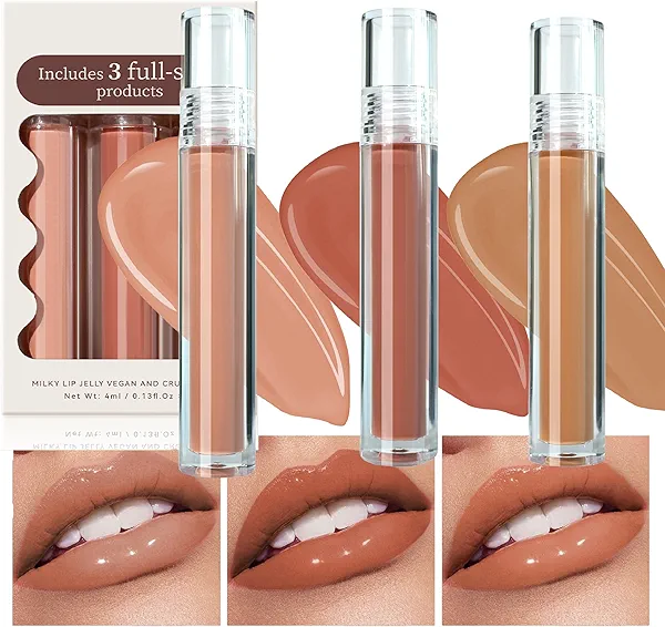 Lip Gloss Set for Women, Lip Plumping Gloss, Moisturising Lip Tint Stain, Lip Oil Glossy Shimmer, Hydrating Mirror Liquid Lipstick,Velvet Lip Glaze,Juicy Glossy Finish Lip Makeup Gifts