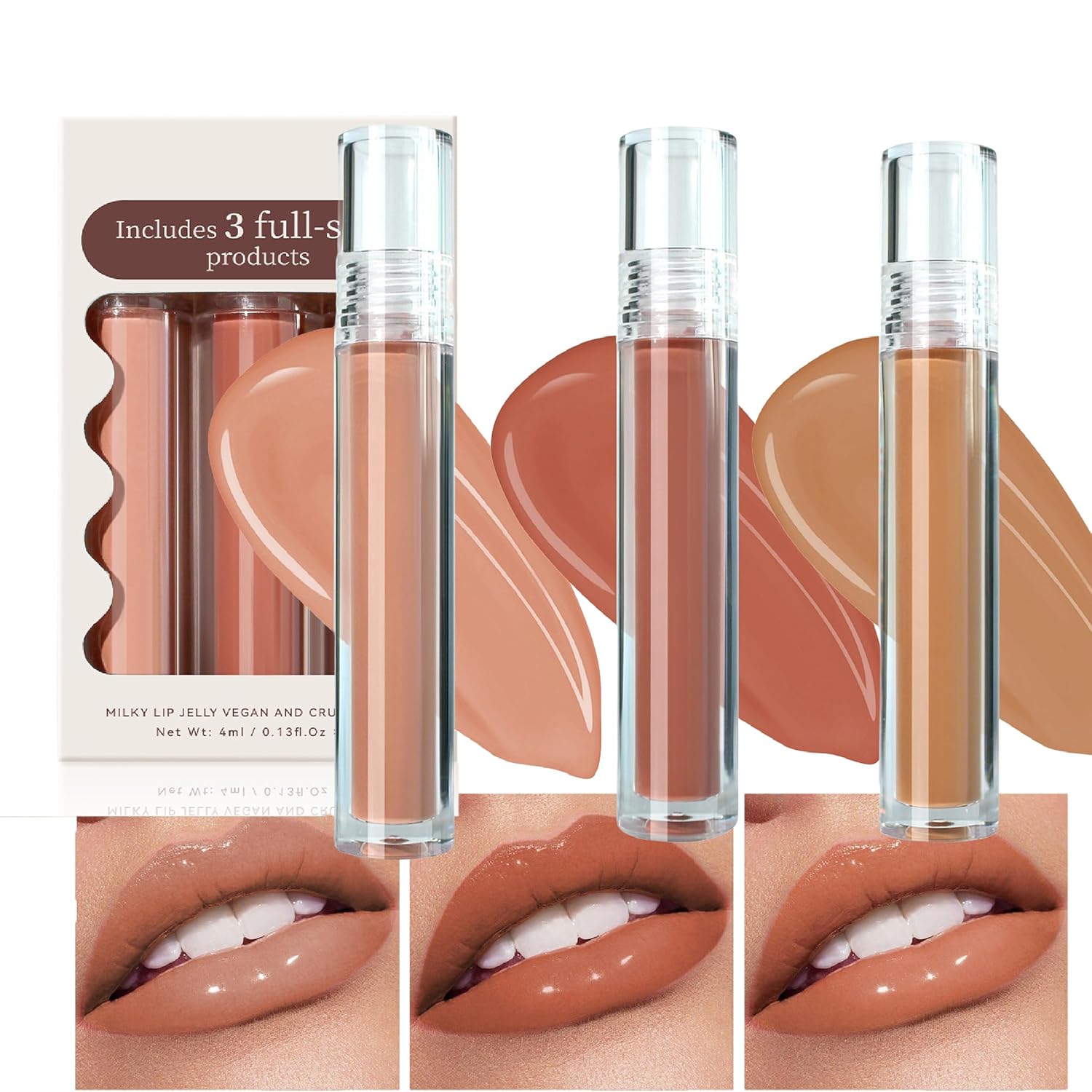 Lip Gloss Set for Women, Lip Plumping Gloss, Moisturising