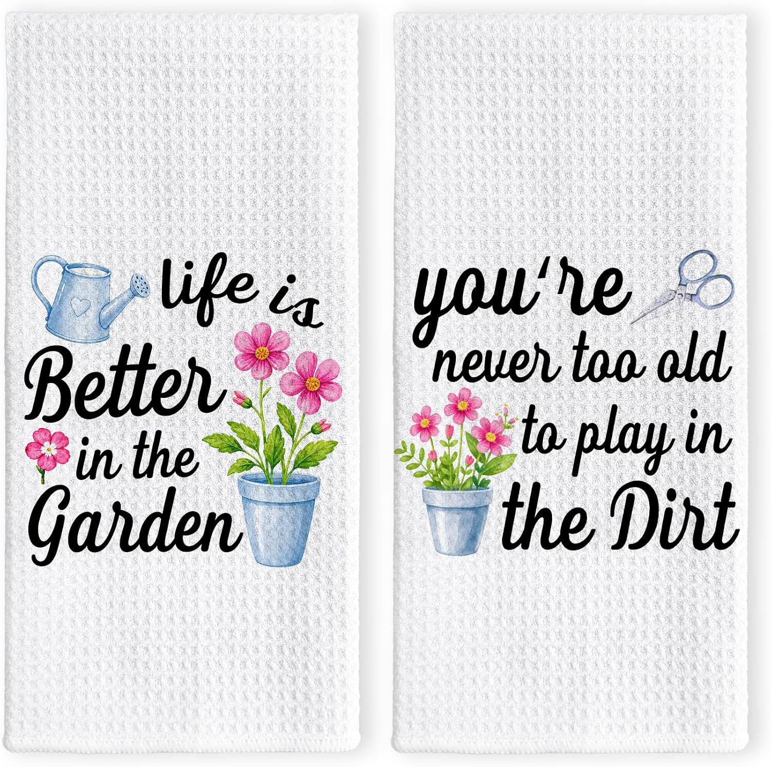 Gardening Floral Kitchen Hand Towels 16x24inch Set of 2