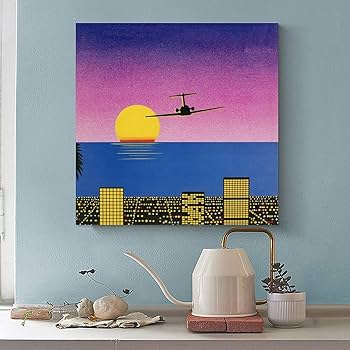 【額縁付き】 永井博（Hiroshi Nagai） A2ポスター 夕焼け Amazon.co.jp: 永井博 夕焼けの風景 ポスター 印刷 ポスター