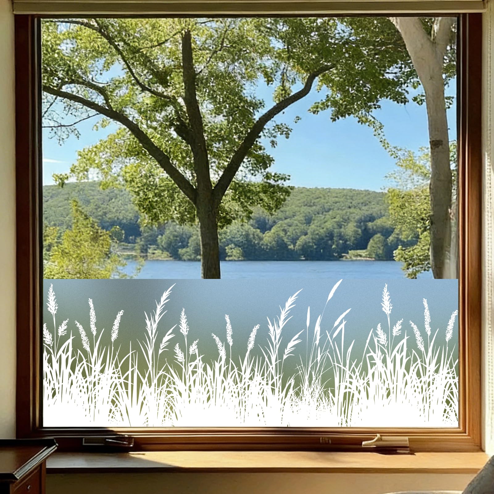 Film opaque pour fenêtre dktie design végétal élégant 89x200cm
