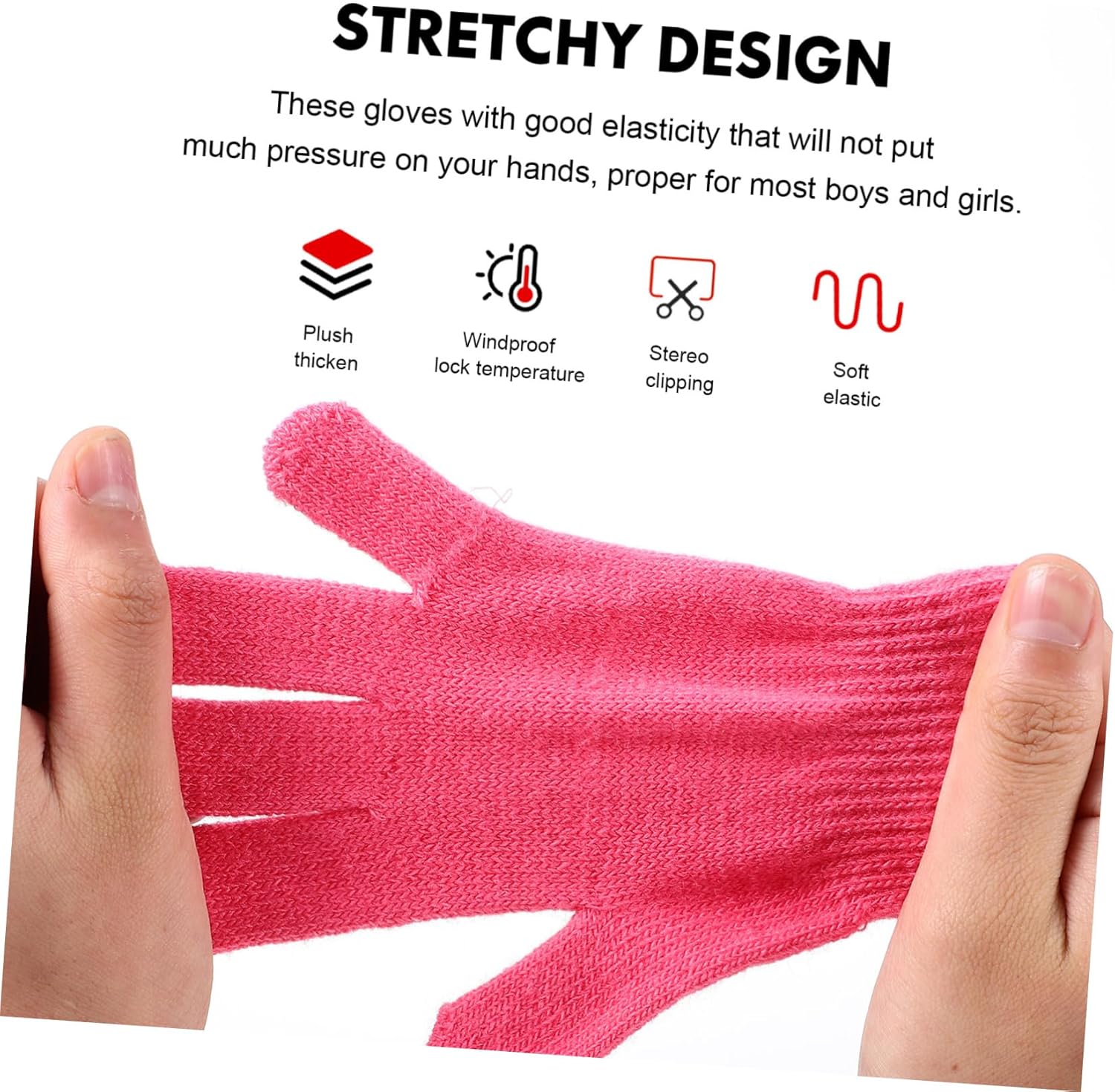 FRCOLOR 24pairs Finger Boys and Girls Gloves Thermal Outdoor Winter Gloves Knitted Boy Girl's Hand Warmers