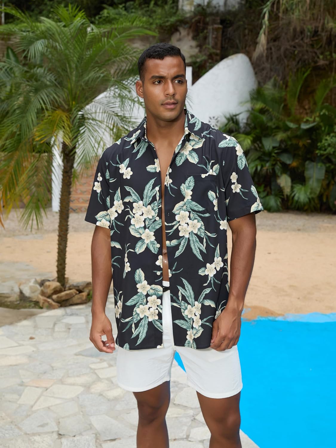 GSOU SNOW Mens Fishing Shirts Short Sleeve Button Up Hiking Shirt Cooling Quick Dry Vented - Image 4