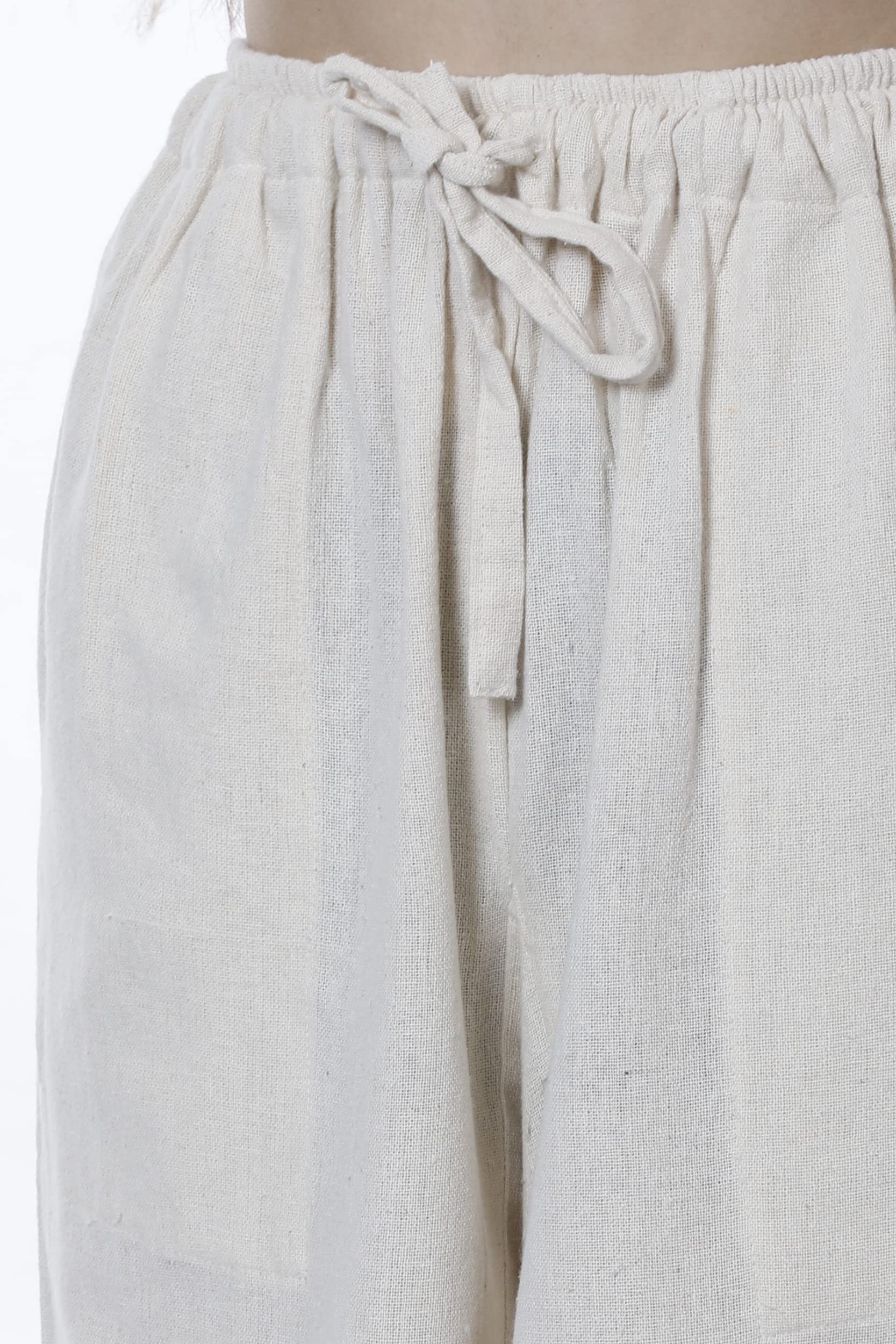 Aatman One Size Women's Eco-Friendly Cotton Harem Pants | Fits Waist Size 28 to 36 Inches_BT01022.. Cream 3