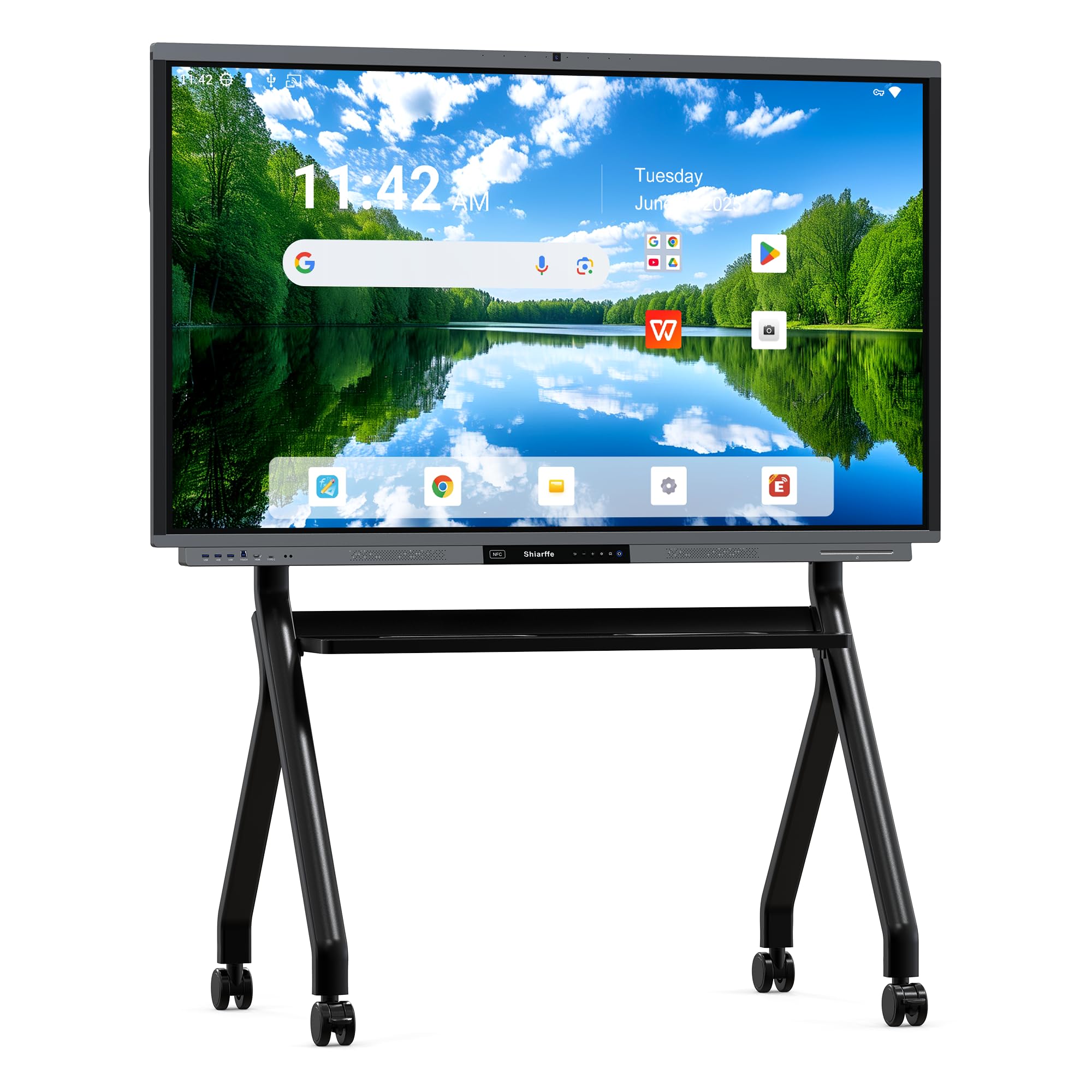 Shiarffe R9 Ultra Portable Smart Board 65" EDLA-Certified Digital Whiteboard, 4K Touchscreen Interactive Display Built-in AI Camera for Classroom Office Hybrid Work Home, Android OS