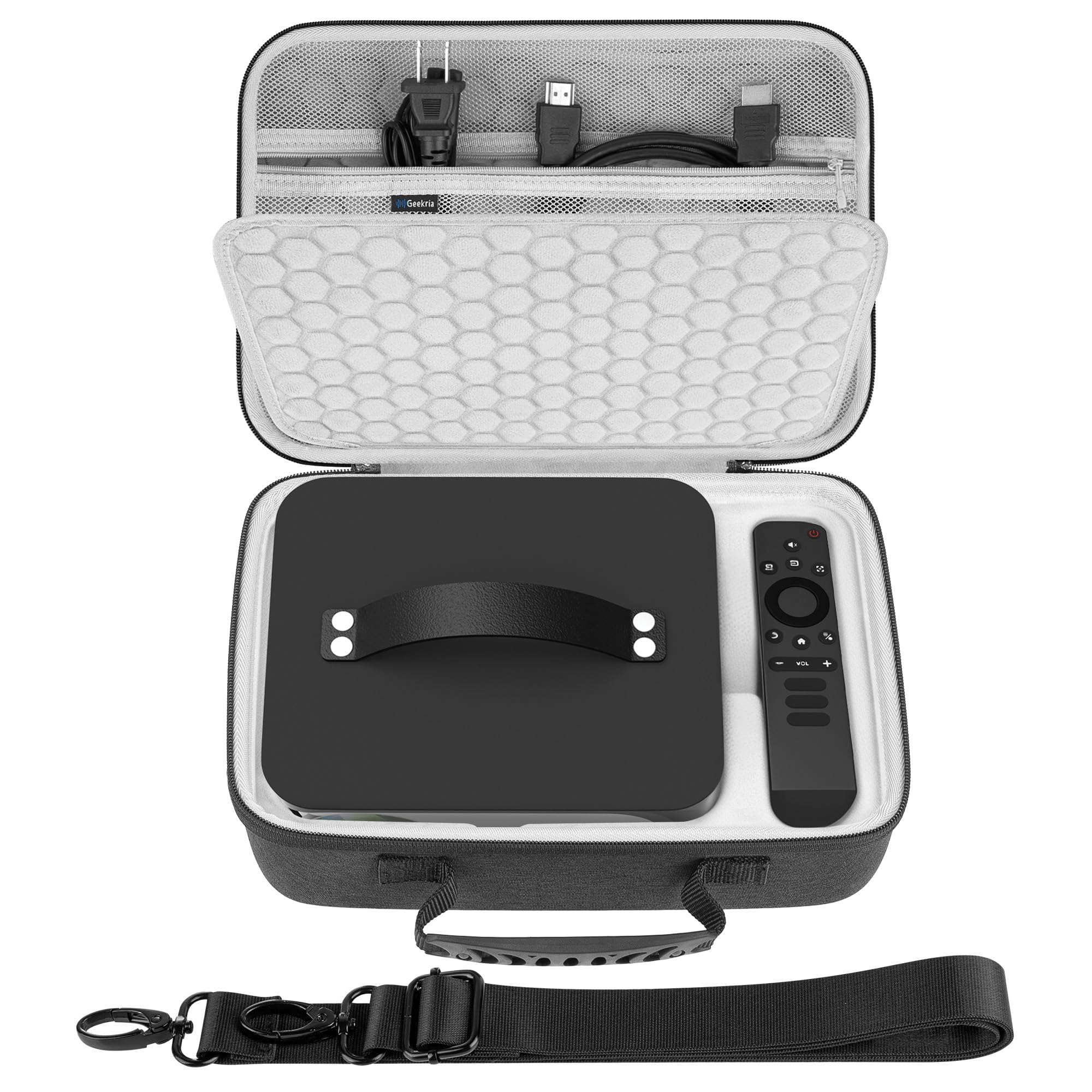 Geekria Hartschalen-Tragetasche, kompatibel mit ONOAYO ONO3Pro, Lisowod L61Pro, Outdoor 4K-Projektor-Tragebeutel (Dunkelgrau)