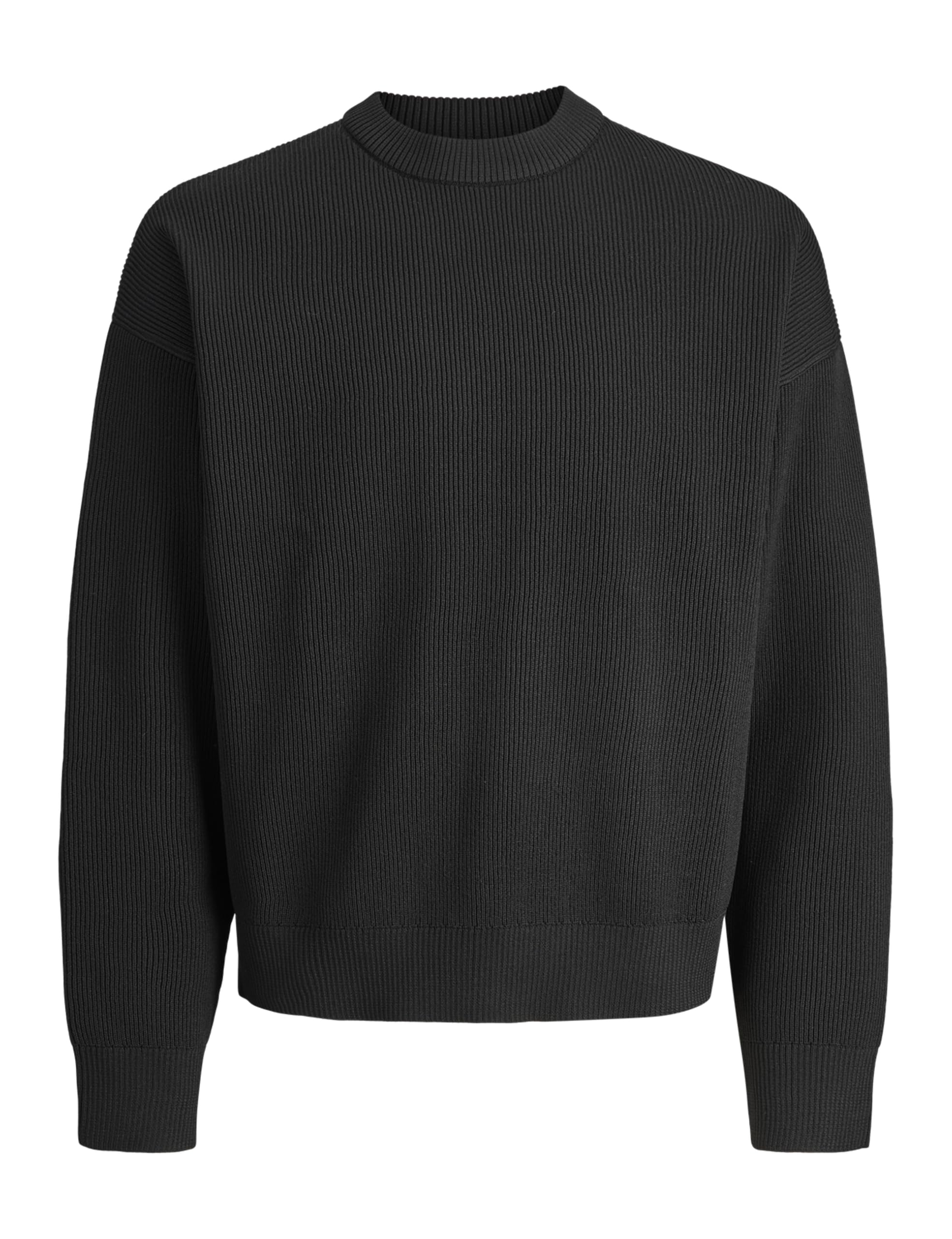 JACK & JONES Jcounion Knit Crew Neck Sn, Black, XS