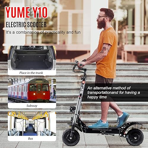 Miniatura 4 de M YUME Scooter Y10 Scooter eléctrico para adultos doble suspensión motor dual de 234 AH batería de 52 V 2400 W hasta 40 MPH 40 millas scooter