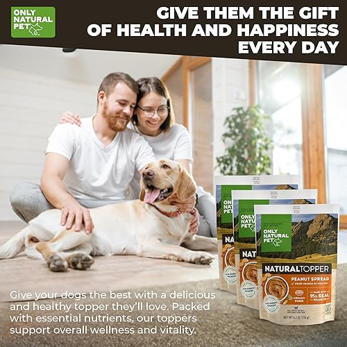 Miniatura 3 de Only Natural Pet Natural Topper - Mantequilla de maní para untar, envasada de proteínas, gran sabor para perros, mezcla saludable para comedores