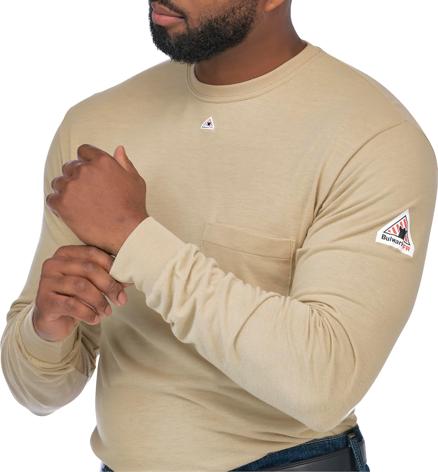 Bulwark FR Men's Fire Resistant Long Sleeve Lightweight T-Shirt - Image 4