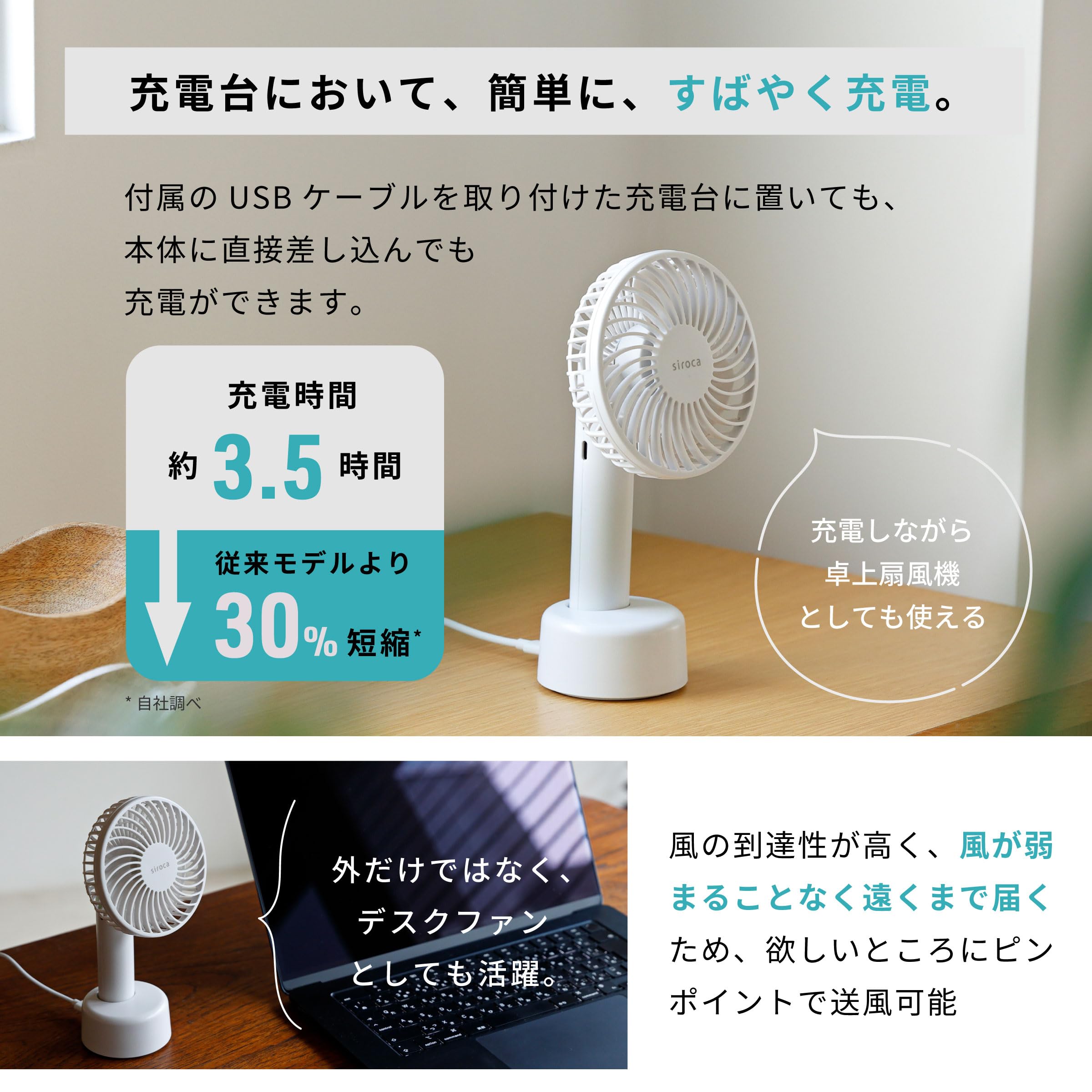 siroca ハンディファン ホワイト Amazon | シロカ ハンディファン 2025年モデル｜扇風機 首掛け