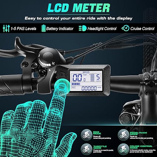 Miniatura 4 de Vivi Electric Bike for Adults 26 Inch 780W Peak Ebike for Adults Removable 48V Battery, Electric Mountain Bike 21 Speed Gears, Electric Bicycle 50