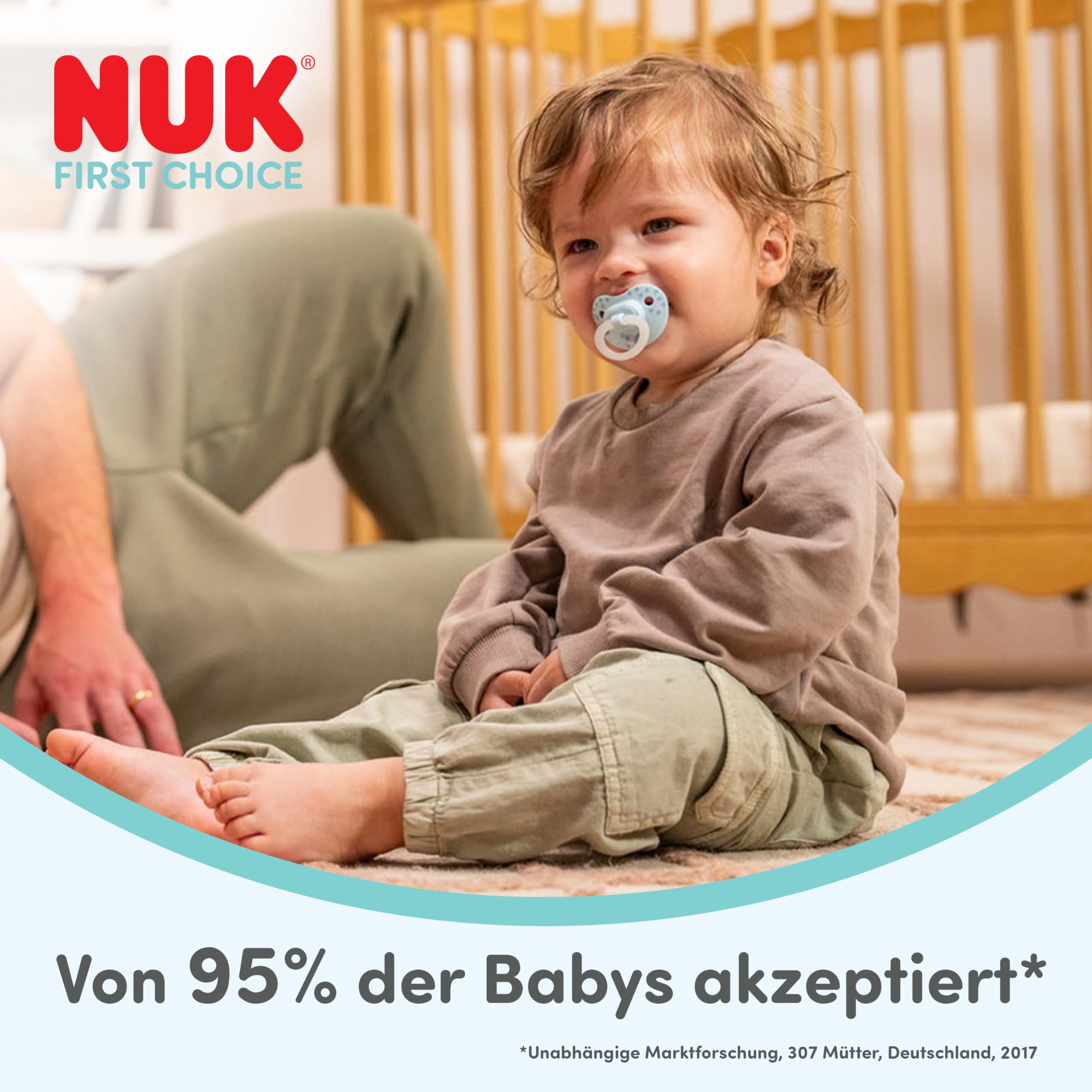 NUK First Choice Classic Night Smoczki dla niemowląt | 6-18 miesięcy | Ortodontyczne smoczki świecące w ciemności | 95% akceptacji przez niemowlęta** | Fioletowy | 2 sztuki