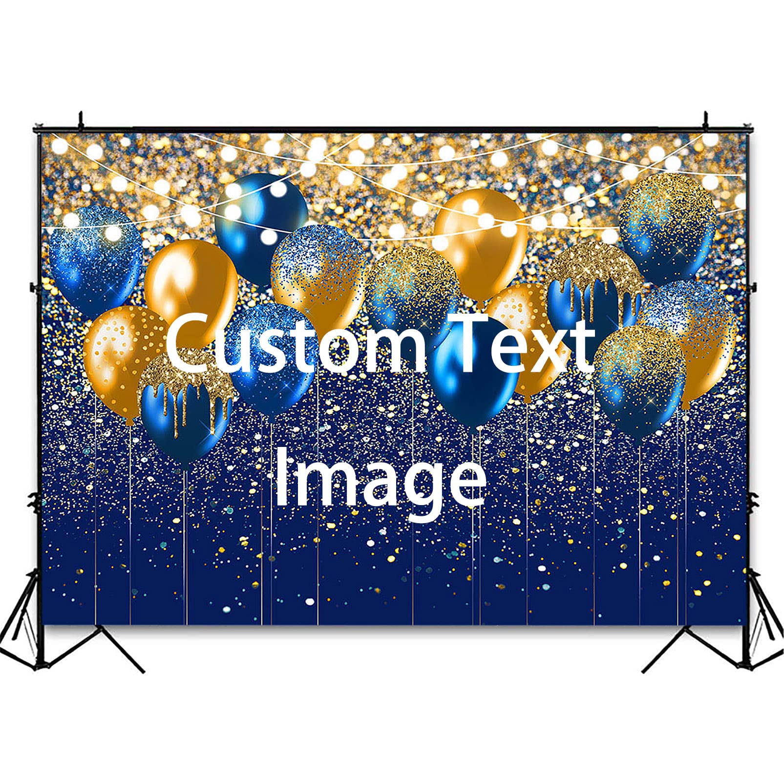 Avezano Royal Blue Glitter Backdrop for Birthday Wedding Prom Graduation Photography Background Party Glitter Blue Balloon Party Decorations