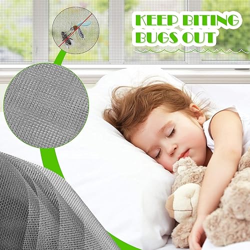 Miniatura 4 de Pantalla Magnética Ajustable de Ventana de Reemplazo - Personalizable 48" x 44" DIY Malla de Fibra de Vidrio Gris con Marco Blanco, Ajuste Perfecto