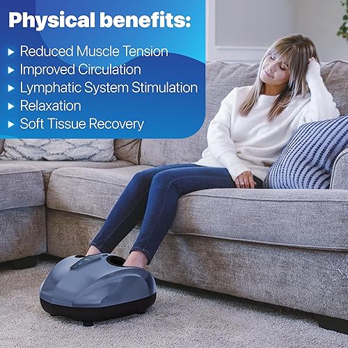 Miniatura 6 de MIKO Máquina masajeadora de pies con amasado profundo compresión shiatsu y calor para fascitis plantar neuropatía se adapta hasta hombres talla 13