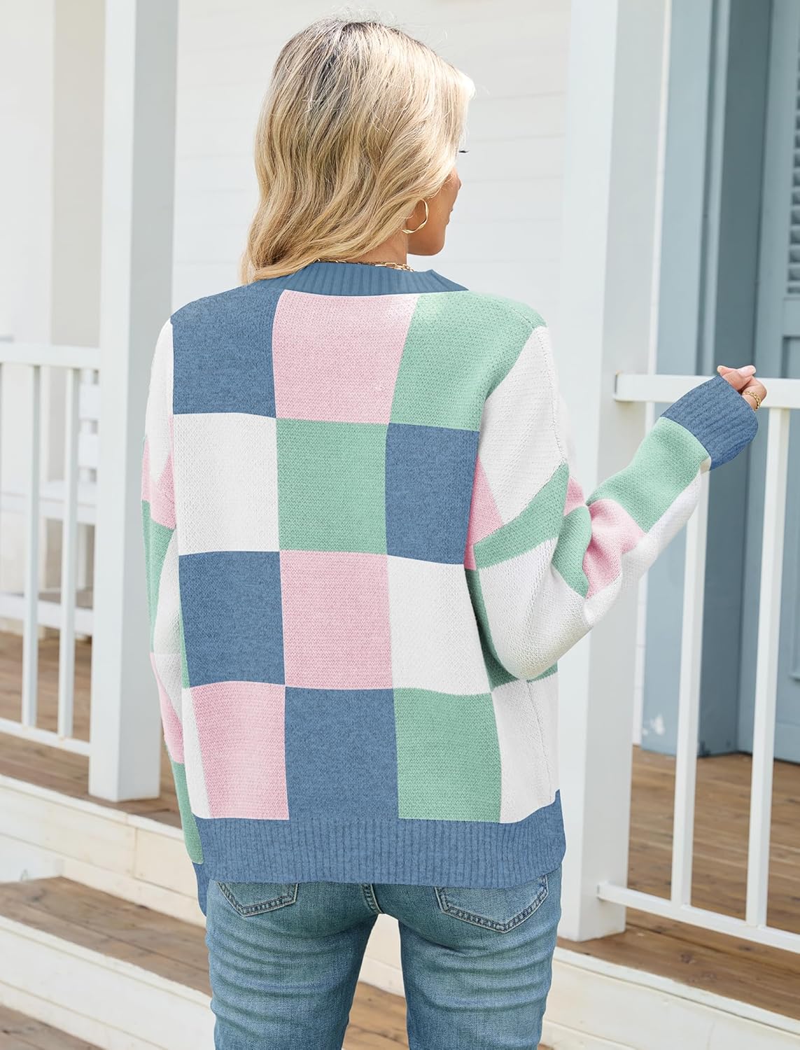 ZAFUL Fall Sweaters for Women Long Sleeve Crew Neck Print Cute Oversized Knit Pullover Sweater Tops 2025 Trendy Clothes - Image 4