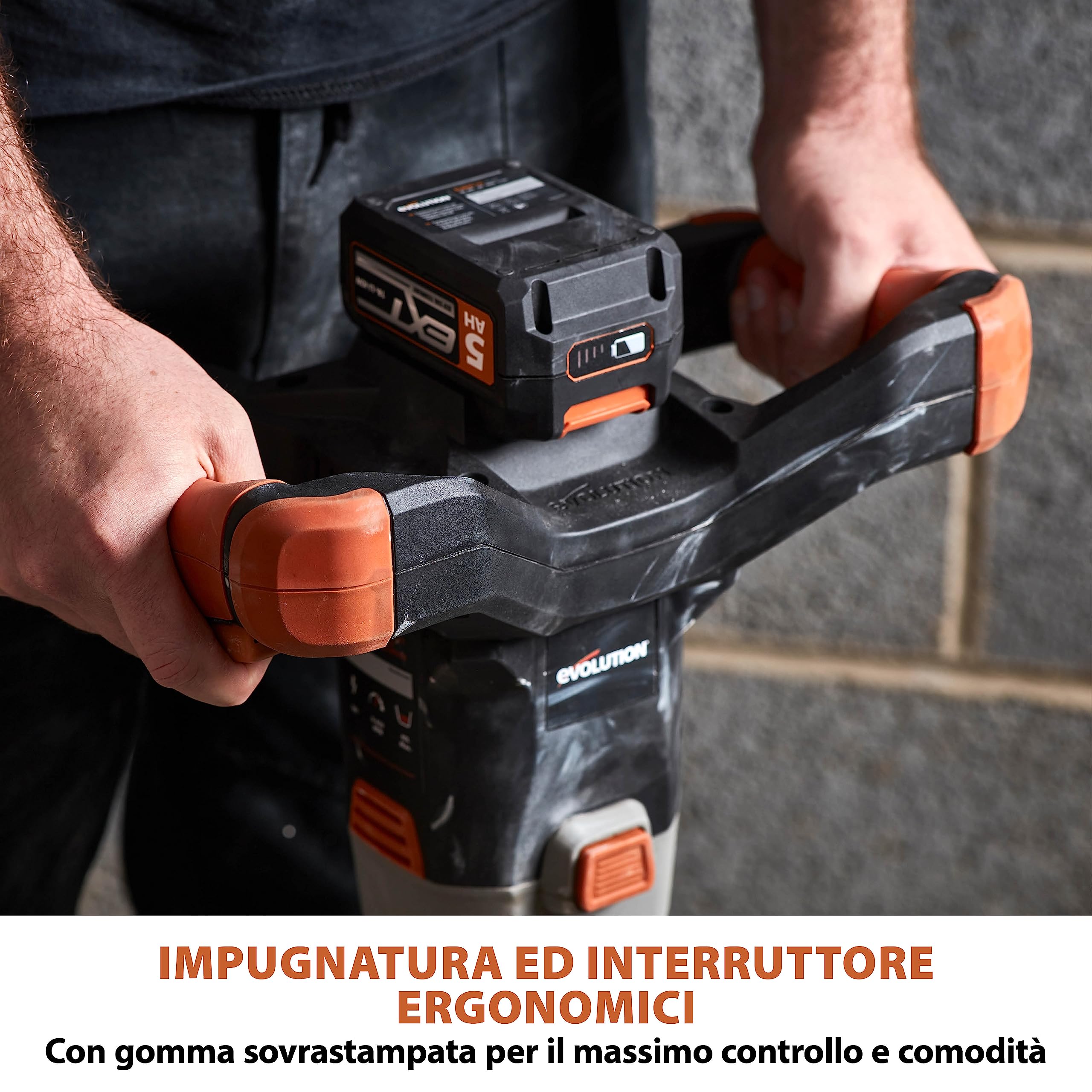 Evolution Power Tools R120MXR-LI (Caricata) - Miscelatore Senza Fili, Portatile, Pagaia Inclusa (Perfetto Per Gesso, Vernice, Malta, Cemento), Batteria E Caricabatteria Inclusa