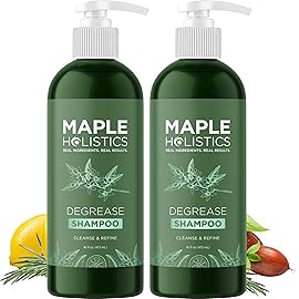 Clarifying Shampoo for Oily Hair and Scalp - Deep Cleansing Shampoo Build Up Remover with Rosemary Oil - Degrease Shampoo for Greasy Hair & Scalp - Vegan Color Safe Sulfate & Paraben Free (2 Pack)