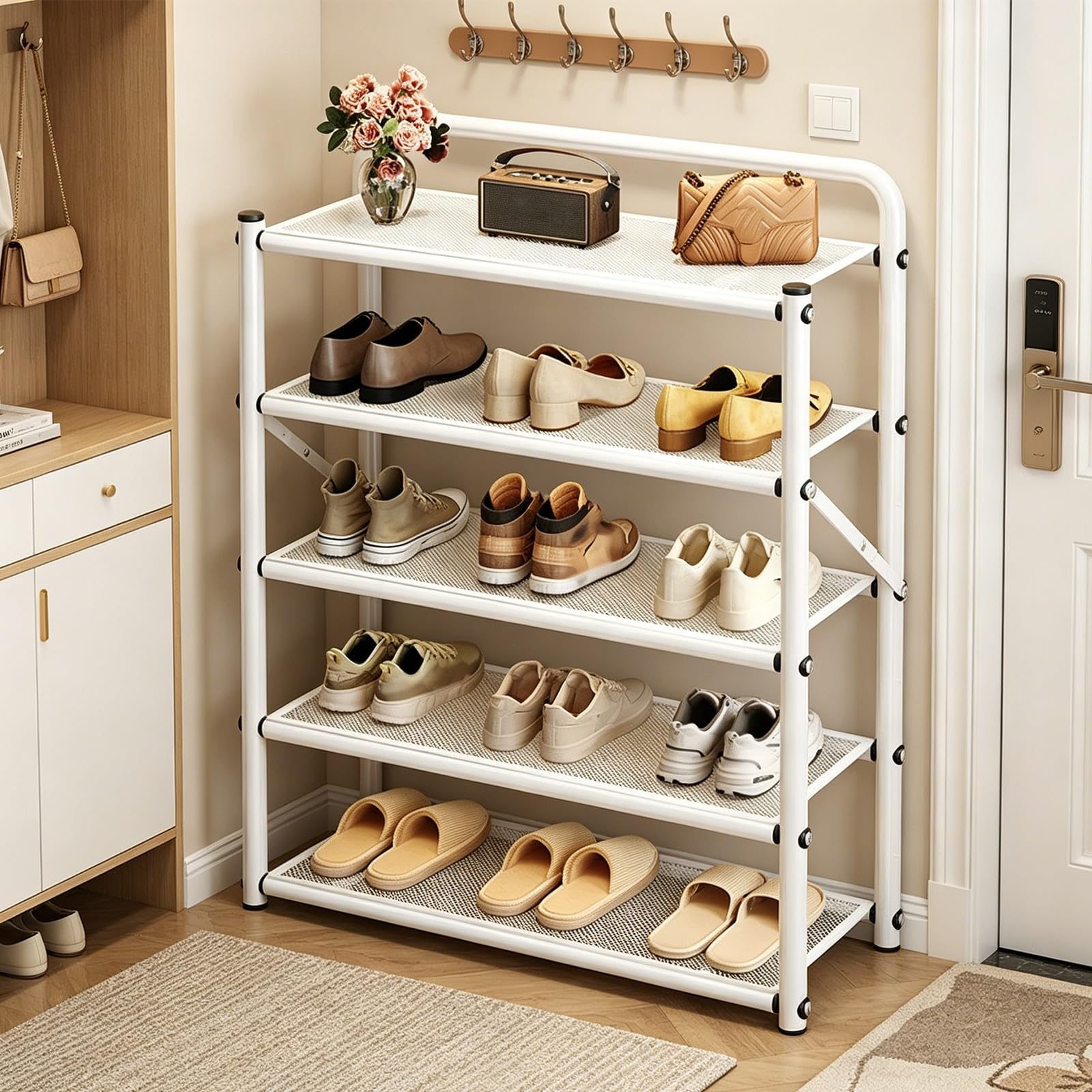 Étagère à chaussures pliable sans montage pour en finir avec le désordre de l'entrée