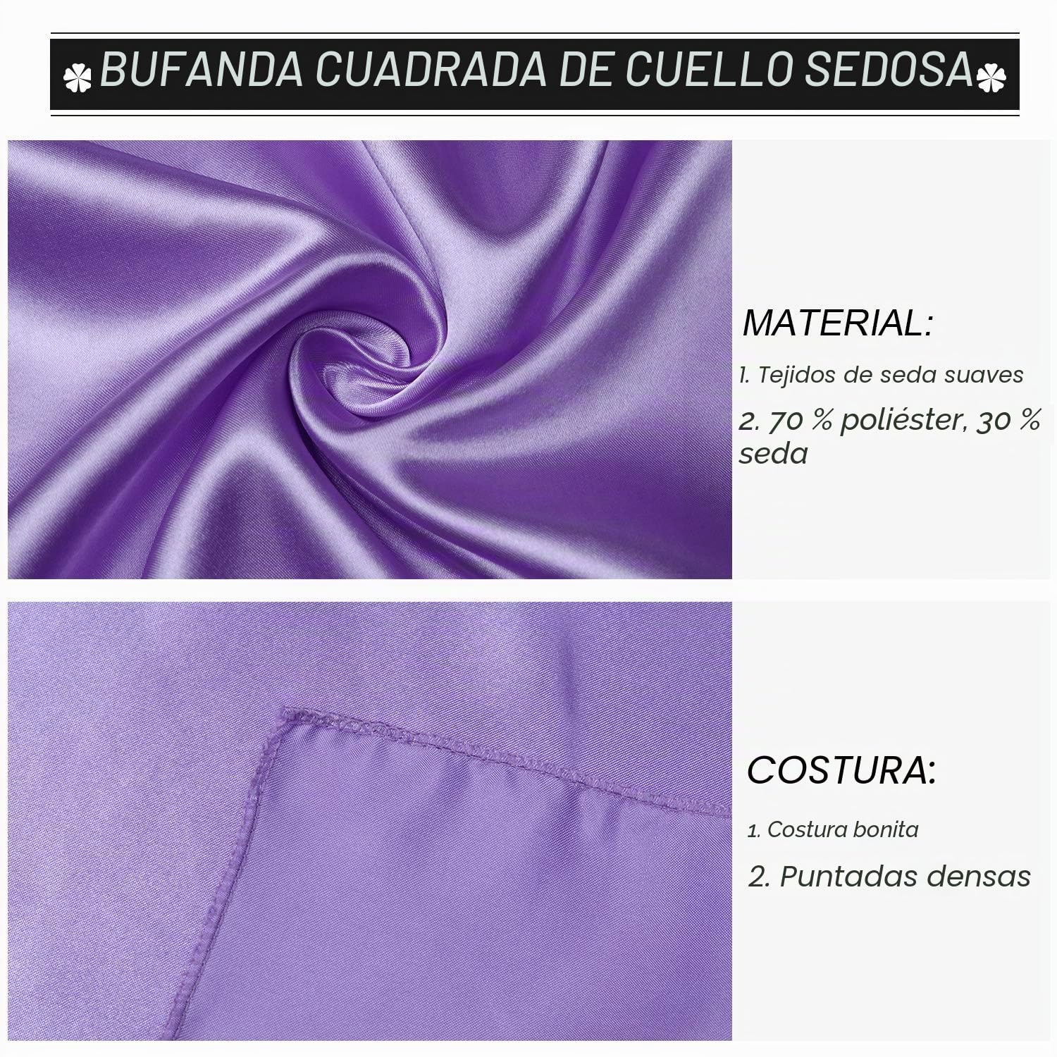 15 Piezas Bufanda de Cuello Cuadrada de Mujeres Pañuelo de Cuello de Colores Sólidos Mixtos Bandana de Cabeza