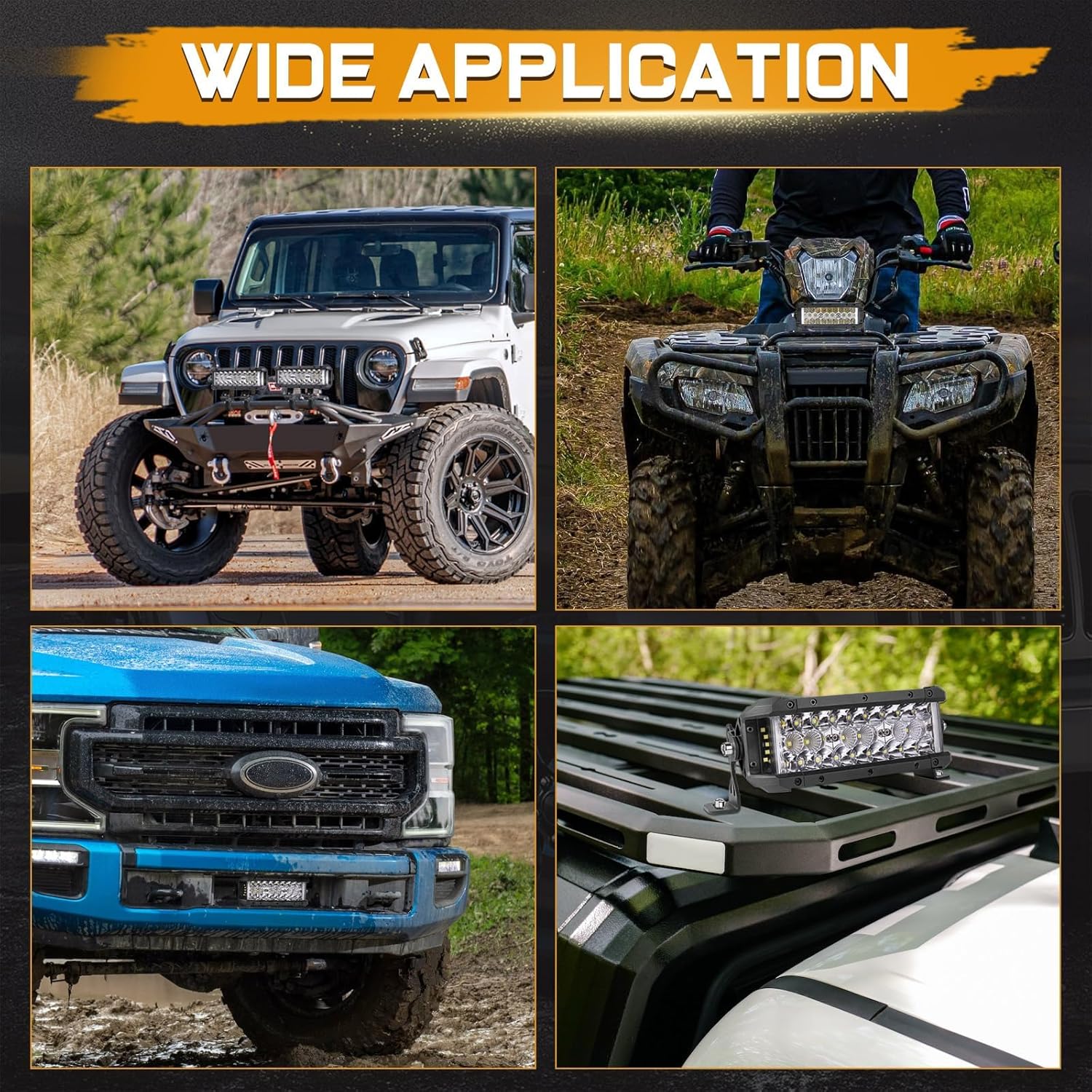 LED Light Bar, 8 Inch 102W Triple Row Side Shooter LED Pods Off Road Spot Flood Combo Beam Waterproof Driving Fog Lights for Trucks ATV UTV SUV Tractor Dirt Bike Motorcycle Boat