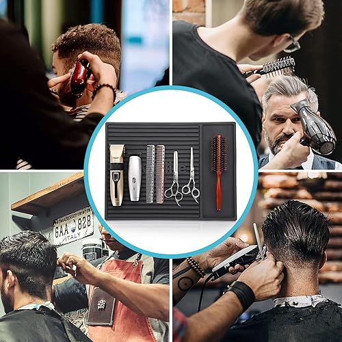 Miniatura 7 de Noverlife Alfombrilla de peluquería de 16 x 12 pulgadas, almohadilla de goma resistente para mesa de peluquería resistente al calor, estación de