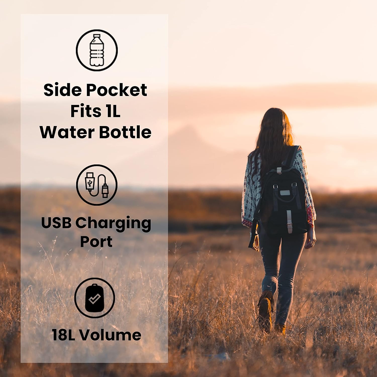 Nordace Eclat Smart Travel Backpack for Men & Women with USB Charging Port, Water Resistant - Light & Durable Laptop for Everyday, Hiking, Work - 15.6 Inch (Black)