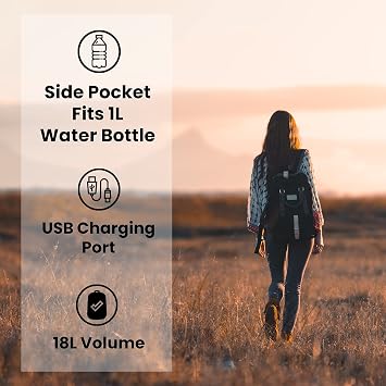 Nordace Eclat Smart Travel Backpack for Men & Women with USB Charging Port, Water Resistant - Light & Durable Laptop for Everyday, Hiking, Work - 15.6 Inch (Black)