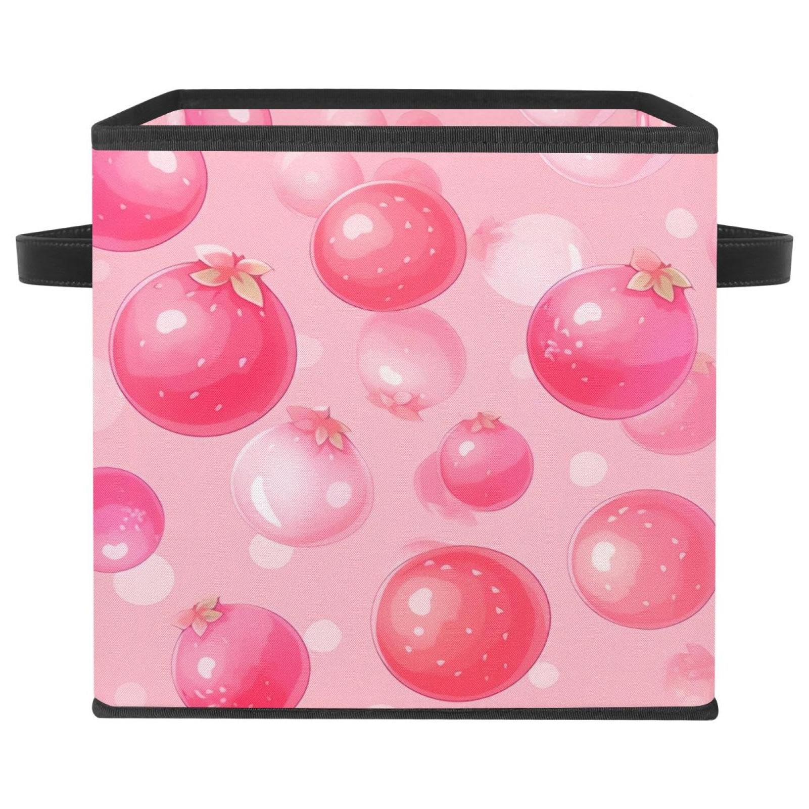 Boîte de rangement pliable grand cube pour étagères durables motif fruits