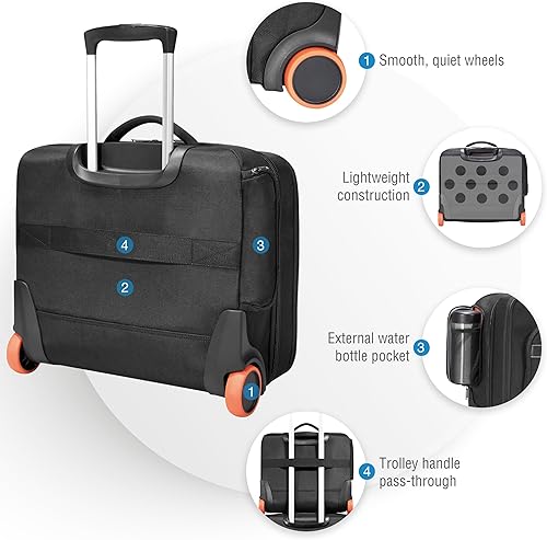 Miniatura 6 de Everki Journey Business - Maletín con ruedas para laptop de 16 pulgadas, bolsa con ruedas para computadora portátil, maletín con ruedas, bolsa de