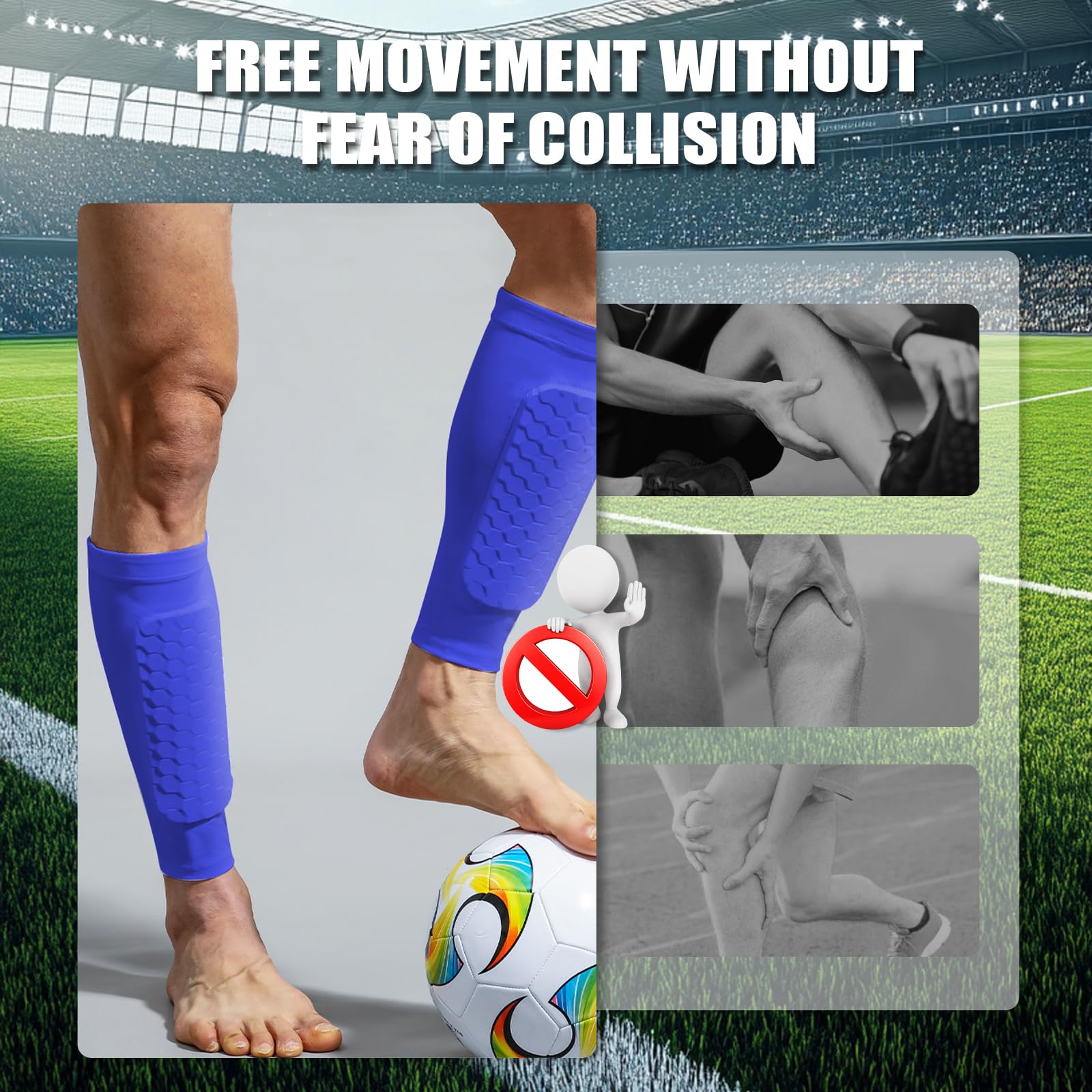 Parastinchi Calcio Bambino con Imbottitura a Nido d'Ape, Protezione Antiurto & Design Integrato, Traspirante & Fascia Antiscivolo, Parastinchi professionali antiurto